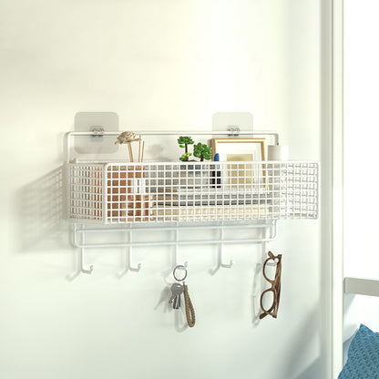 Wall Mounted Storage Rack with Hooks — in use
