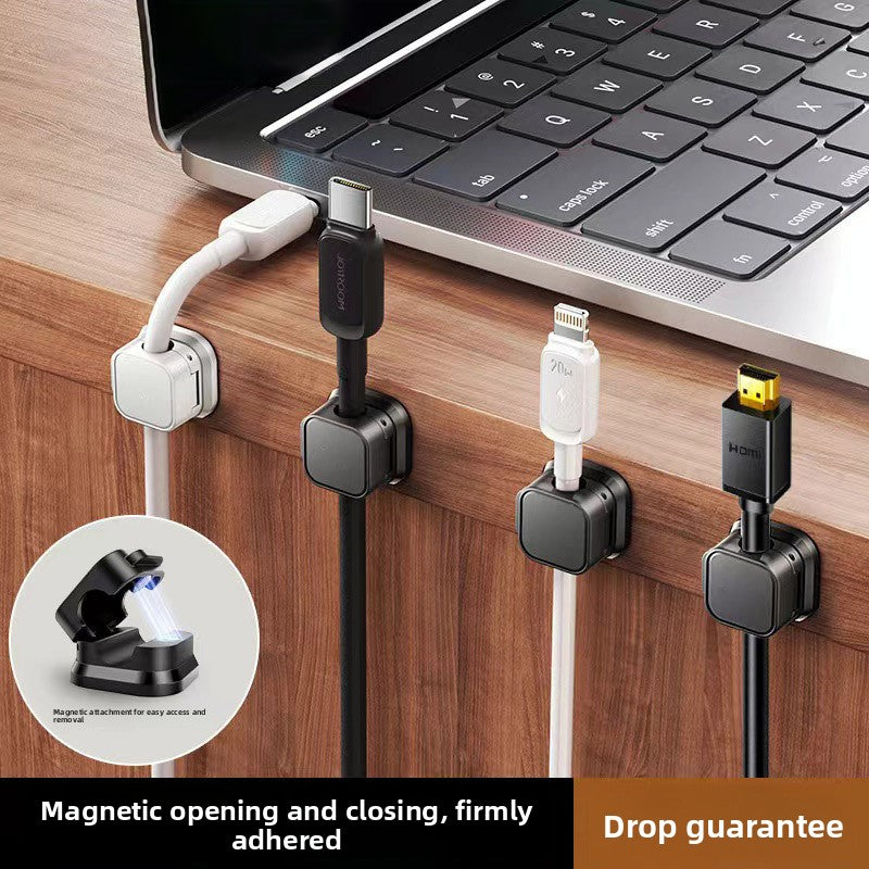 Magnetic Cable Organizer Clip for Desk and Car — close-up