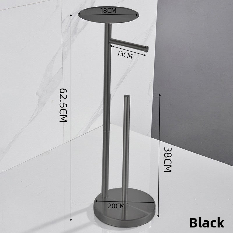 Freestanding Toilet Roll Holder with Brush & Tray