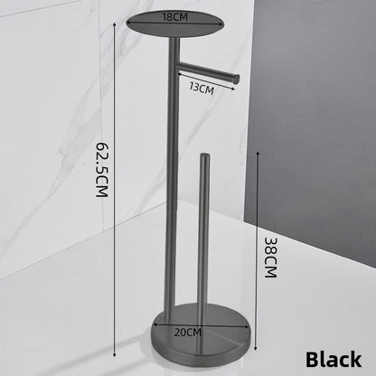 Freestanding Toilet Roll Holder with Brush & Tray