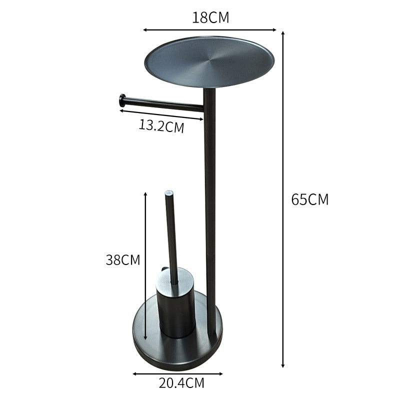 Freestanding Toilet Roll Holder with Brush & Tray