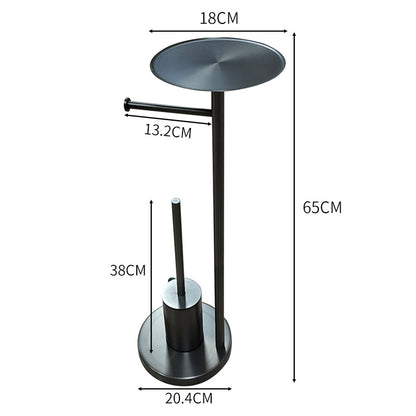 Freestanding Toilet Roll Holder with Brush & Tray