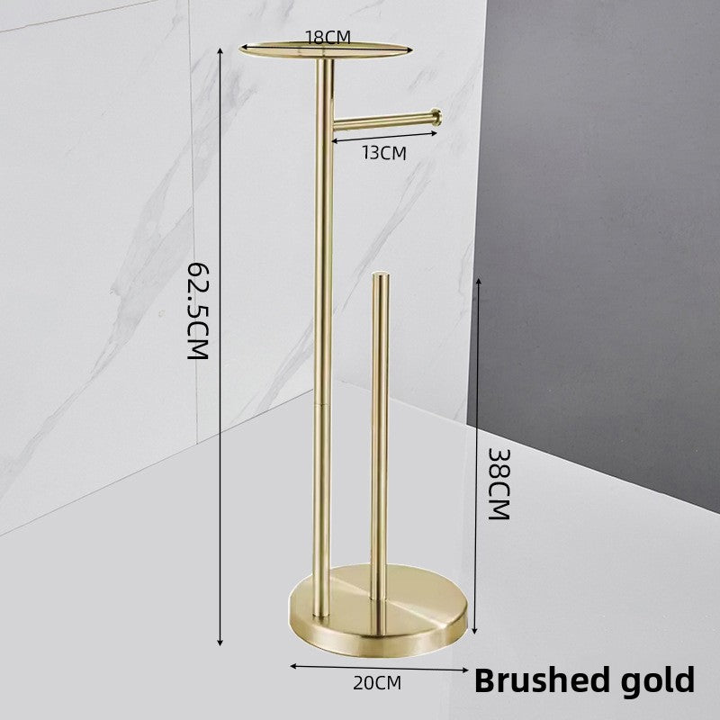 Freestanding Toilet Roll Holder with Brush & Tray