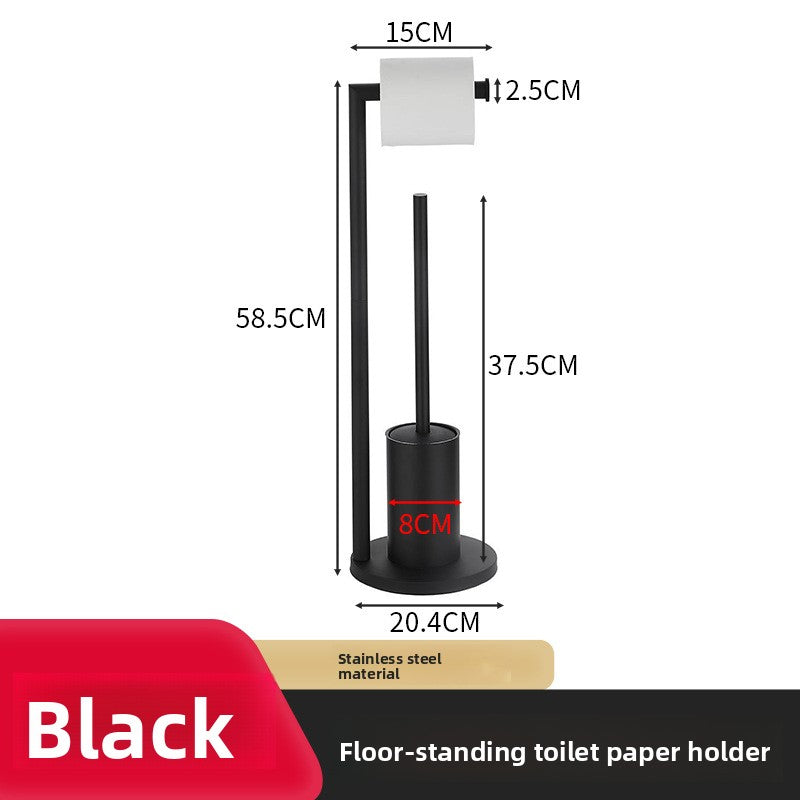 Freestanding Toilet Roll Holder with Brush & Tray
