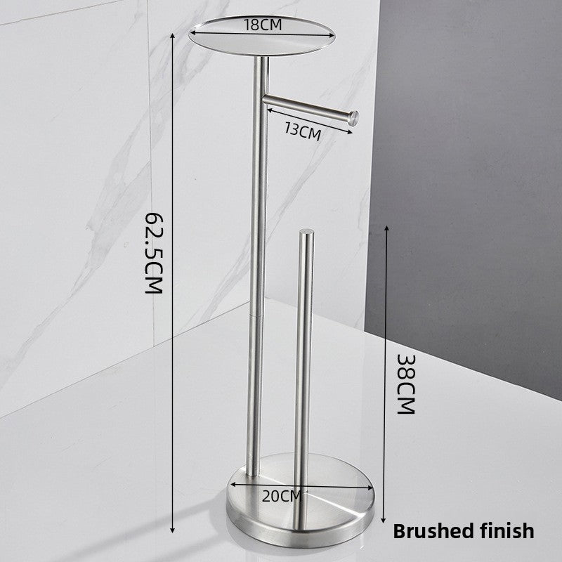 Freestanding Toilet Roll Holder with Brush & Tray