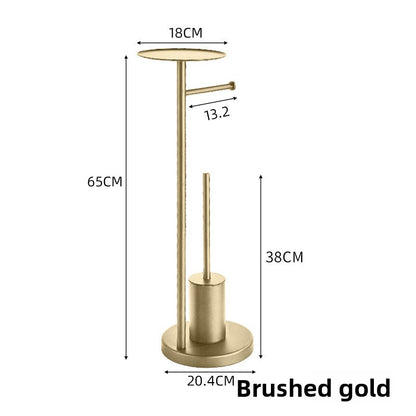 Freestanding Toilet Roll Holder with Brush & Tray