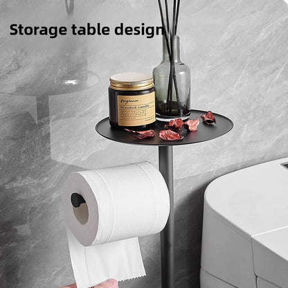 Freestanding Toilet Roll Holder with Brush & Tray