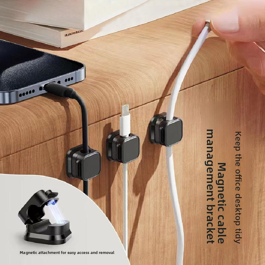 Magnetic Cable Organizer Clip for Desk and Car — front view