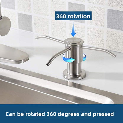 Stainless Steel Wall Mount Hand Press Soap Dispenser — in use