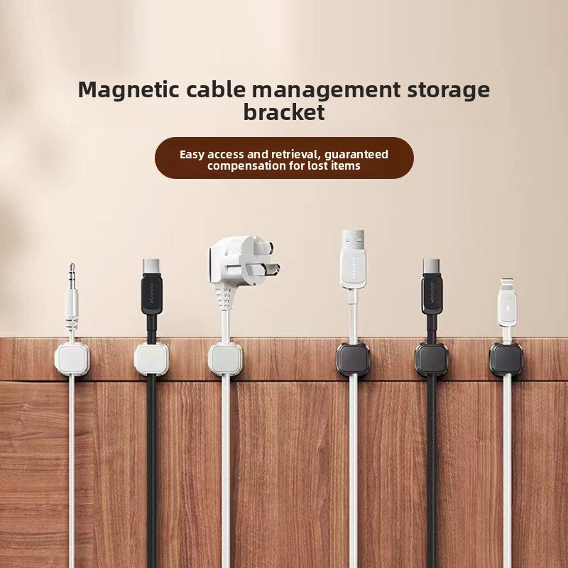 Magnetic Cable Organizer Clip for Desk and Car — in use