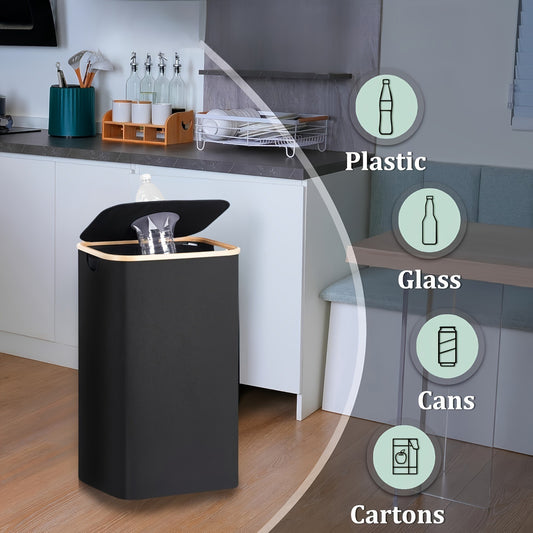 Foldable Bamboo Storage Bin with Lid