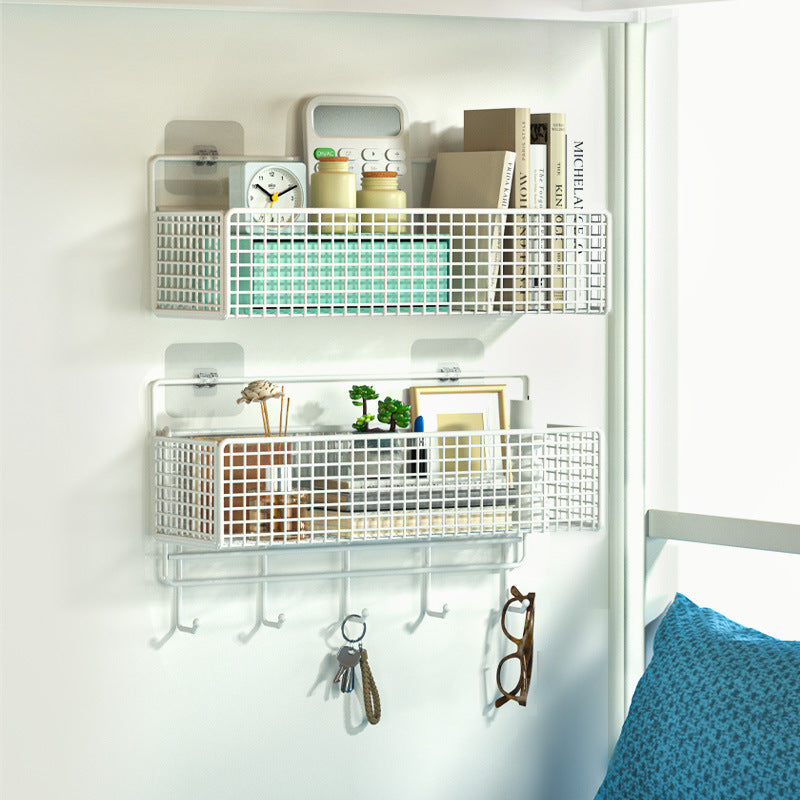Wall Mounted Storage Rack with Hooks — close-up