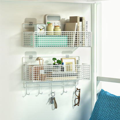 Wall Mounted Storage Rack with Hooks — close-up