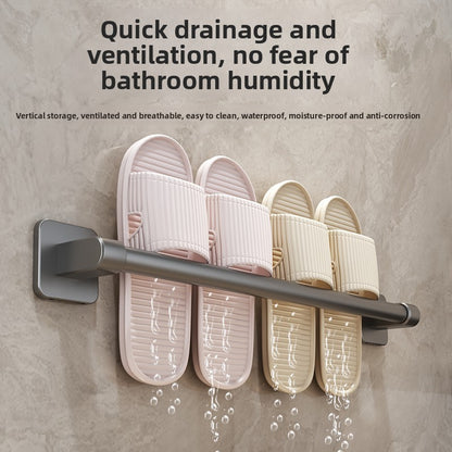 No-Drill Wall-Mounted Slipper Rack