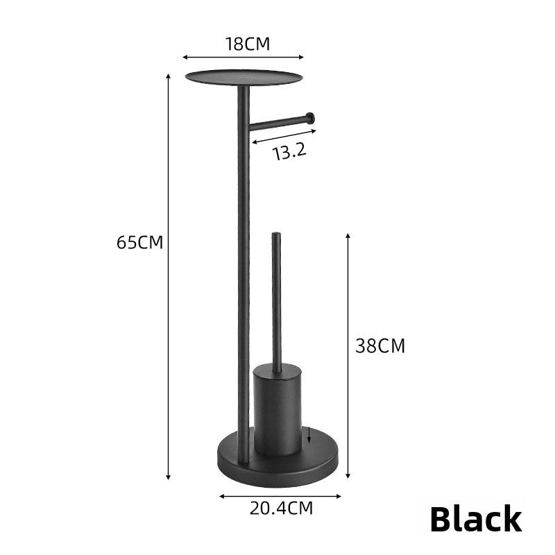 Freestanding Toilet Roll Holder with Brush & Tray
