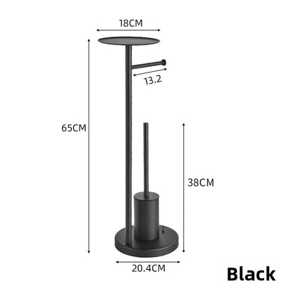 Freestanding Toilet Roll Holder with Brush & Tray