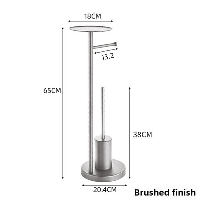 Freestanding Toilet Roll Holder with Brush & Tray