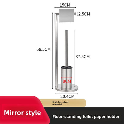 Freestanding Toilet Roll Holder with Brush & Tray