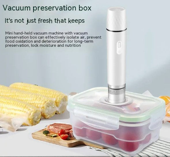 Handheld vacuum food sealer with one-button vacuum pump