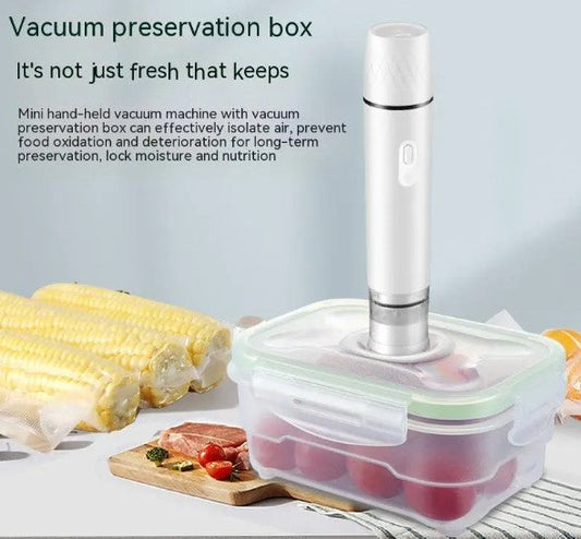 Handheld vacuum food sealer with one-button vacuum pump